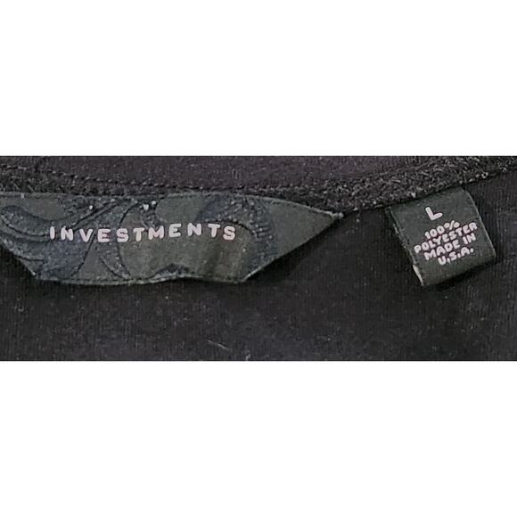 Investments Black Round Neck Sleeveless Tank Top Large Lightweight Soft Stretch - Picture 4 of 4